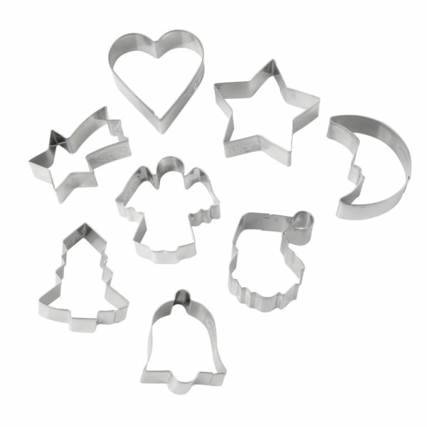 Cookie cutter set of 8 Christmas shapes
