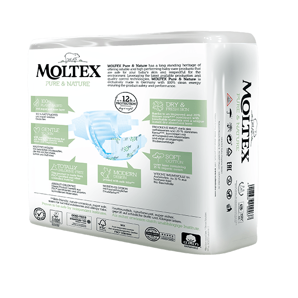 Moltex pure and nature öko pelenka, 4-es méret maxi 7-18 kg 5 x 29db, havi csomag
