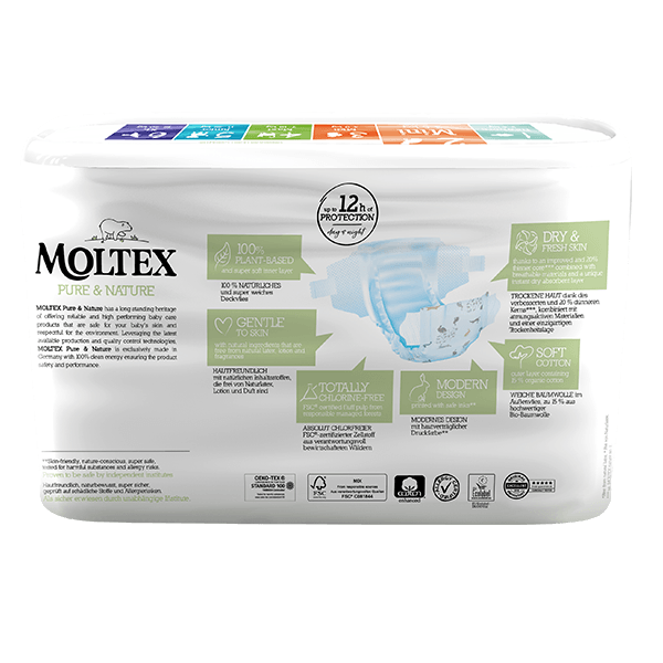 Moltex pure and nature Diapers Mini 3-6 kg 38pcs