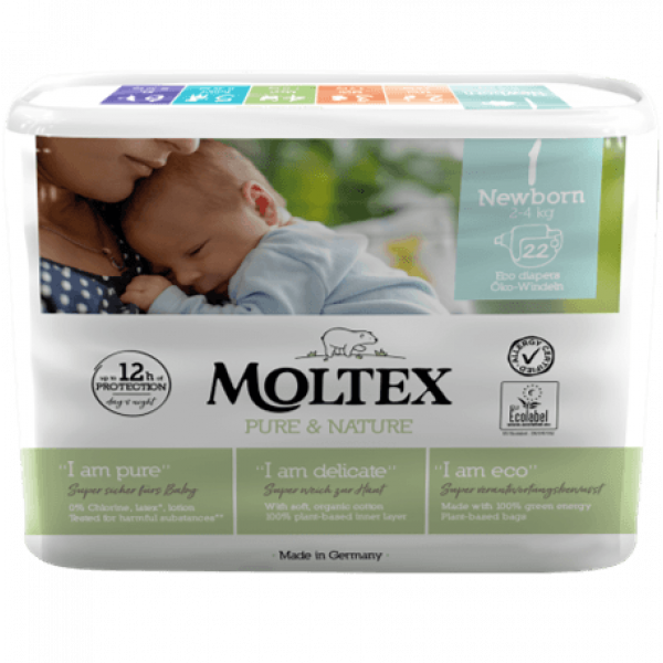Moltex pure and nature Diapers Newborn 2-4 kg 22pc...