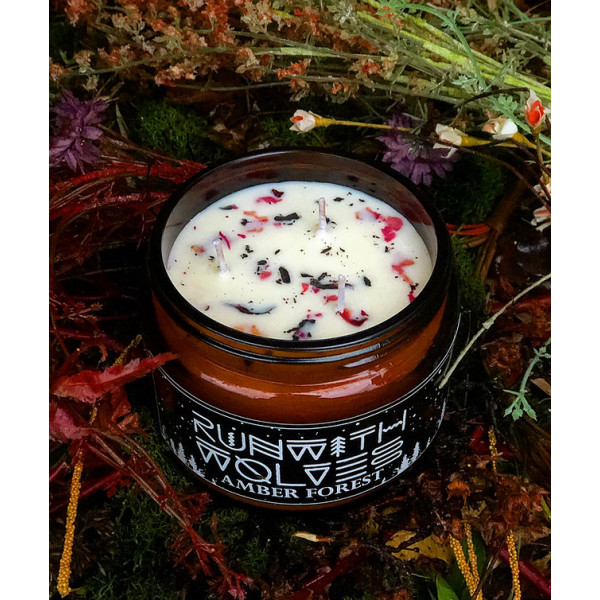 Natural soy wax candle Amber Forest 500 ml