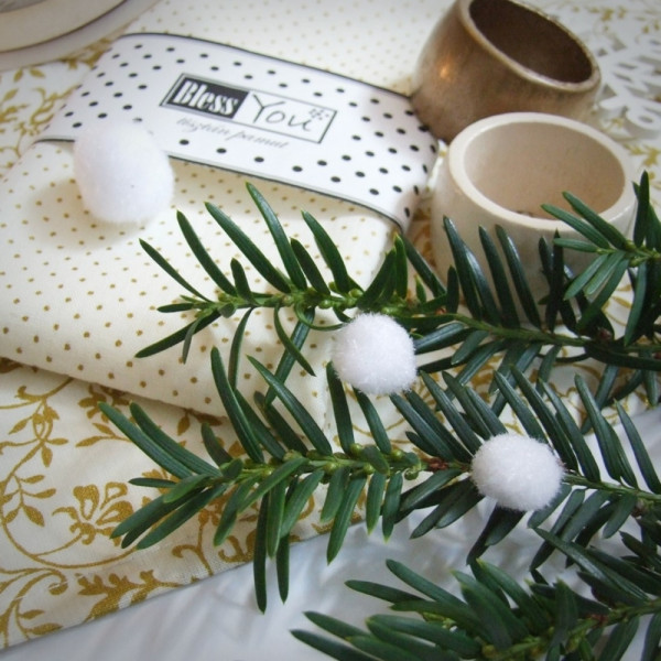 Christmas gold polka dot patterned napkin gold and...