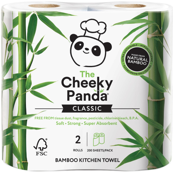 Bamboo Kitchen Towel Rolls (2 rolls, 2ply, 200 she...
