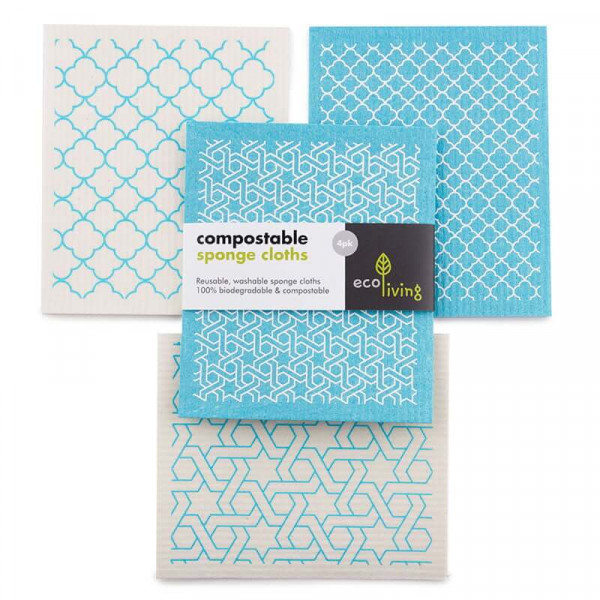 EcoLiving Compostable Sponge Cleaning Cloths with ...
