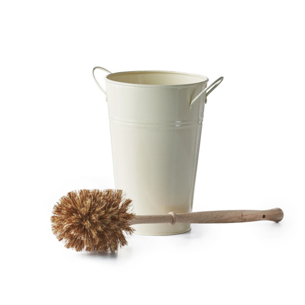 Plastic-free normal-sized toilet brush and holder,...