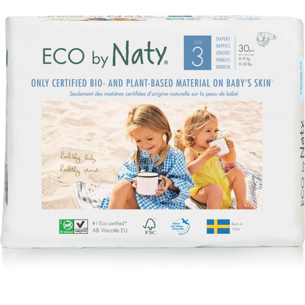 Eco by Naty® Size 3 Eco Nappies For Babies 4-9 Kg...