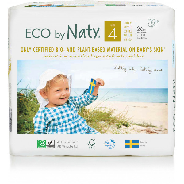 Eco by Naty® Size 4 Eco Nappies For Babies 7-18 K...