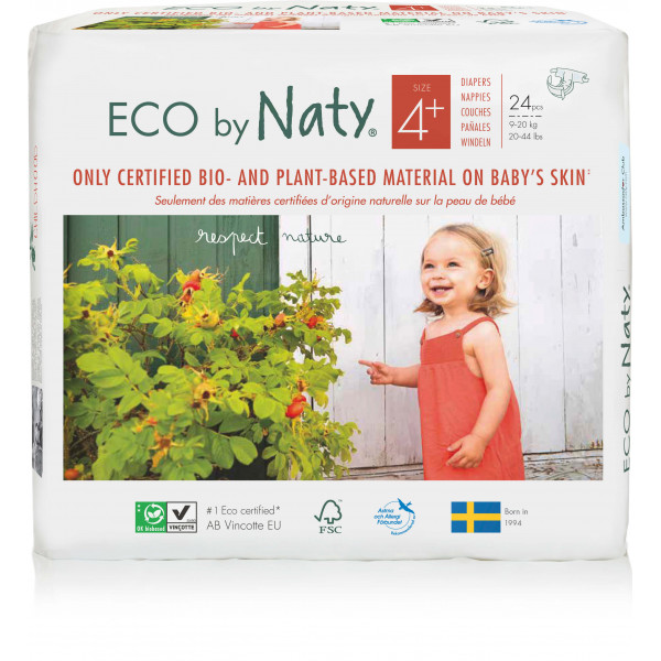 Naty® Plus Sizes 4 Eco Nappies For Babies 9-20 Kg...