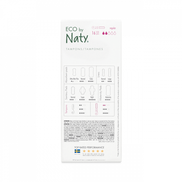 Naty applikátoros normál organikus pamut tampon, 16 db