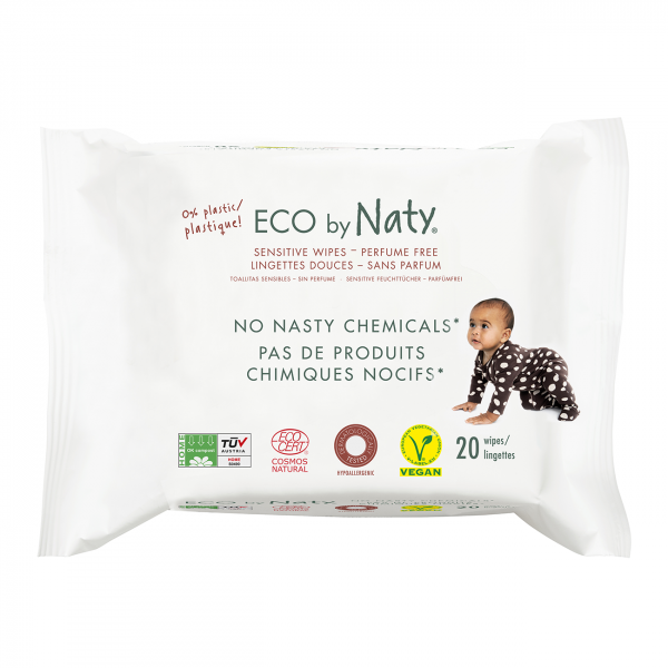 Naty unscented sensitive wipes travel pack (20 pcs...