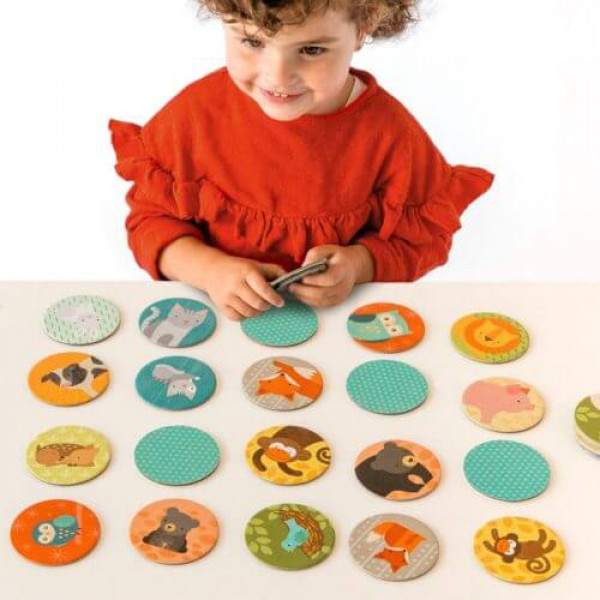 Memory game, animals and babies